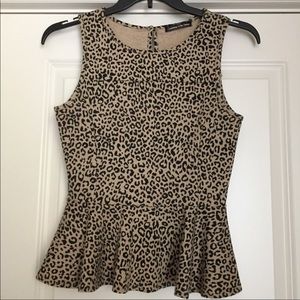 Leopard print peplum top